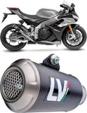 Exhaust Tip Without Sound Certification Lv-10 Carbon Fiber Stainless Steel End Cap - Leovince Compatible With Aprilia Rsv4 1100 Factory (2021-2024)