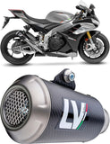 Échappement Sans Homologation Sonore Lv-10 Carbon Fiber Embout Acier - Leovince Compatible Avec Aprilia Tuono V4 1100 (2021-2024)