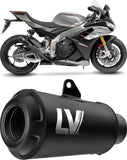 Échappement Sans Homologation Sonore Lv-10 Acier Full Noir Embout Acier Noir - Leovince Compatible Avec Aprilia Rsv4 1100 Factory (2021-2024)