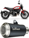 Échappement Sans Homologation Sonore Lv-10 Acier Noir Embout Acier - Leovince Compatible Avec Ducati Scrambler 800 Urban Motard (2021-2022)