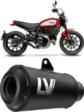 Échappement Sans Homologation Sonore Lv-10 Acier Full Noir Embout Acier Noir - Leovince Compatible Avec Ducati Scrambler 800 Icon (2021-2022)