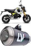Système D'Échappement Complet Non Catalysé Et Sans Homologation Acoustique Lv-10 Carbon Fiber Embout Acier - Leovince Compatible Avec Honda Grom 125 (2022-2024)
