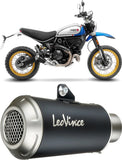 Échappement Sans Homologation Sonore Lv-10 Acier Noir Embout Acier - Leovince Compatible Avec Ducati Scrambler 800 Desert Sled (2021-2022)