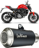 Échappement Sans Homologation Sonore Lv-10 Acier Noir Embout Acier - Leovince Compatible Avec Ducati Monster 937 (2021-2024)