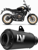 Système D'Échappement Complet Non Catalysé Et Sans Homologation Acoustique Lv-10 Acier Full Noir Embout Acier Noir - Leovince Compatible Avec Yamaha Mt-07 (2021-2024)