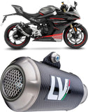 Échappement Sans Homologation Sonore Lv-10 Carbon Fiber Embout Acier - Leovince Compatible Avec Cfmoto 450 Ss - Sr (2023-2024)