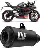 Échappement Sans Homologation Sonore Lv-10 Acier Full Noir Embout Acier Noir - Leovince Compatible Avec Cfmoto 450 Ss - Sr (2023-2024)