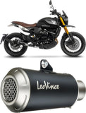 Échappement Sans Homologation Sonore Lv-10 Acier Noir Embout Acier - Leovince Compatible Avec Moto Morini Seiemmezzo Scr - Str - A2 (2023-2024)