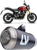 Exhaust Tip Without Sound Certification Lv-10 Carbon Fiber Stainless Steel End Cap - Leovince Compatible With Triumph Speed 400 (2024-2026)