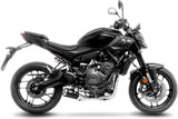 Système D'Échappement Complet Non Catalysé Et Sans Homologation Acoustique Lv-10 Acier Noir Embout Acier - Leovince Compatible Avec Yamaha Mt-07 (2025-2026)