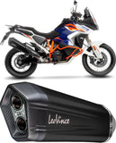 Échappement Sans Homologation Sonore Lv-12 R Acier Noir Embout Carbon Fiber - Leovince Compatible Avec Ktm 1290 Super Adventure R - S (2021-2024)