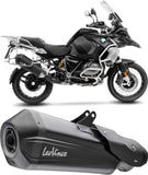 Échappement Sans Homologation Sonore Lv-12 R Acier Noir Embout Carbon Fiber - Leovince Compatible Avec Bmw R 1250 Gs Adventure (2019-2023)