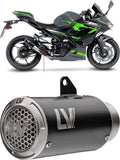 Échappement Sans Homologation Sonore Lv Corsa S Acier Noir Embout Acier - Leovince Compatible Avec Kawasaki Z 500 - Se (2024-2026)