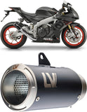 Exhaust Tip Without Sound Certification Lv One Evo Stainless Steel Carbon Fiber End Cap - Leovince Compatible With Ktm 690 Smc R (2012-2016)