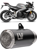 Exhaust Tip Without Sound Certification Lv Corsa S Steel Black Stainless Steel End Cap - Leovince Compatible With Aprilia Rsv4 1100 Factory (2021-2024)