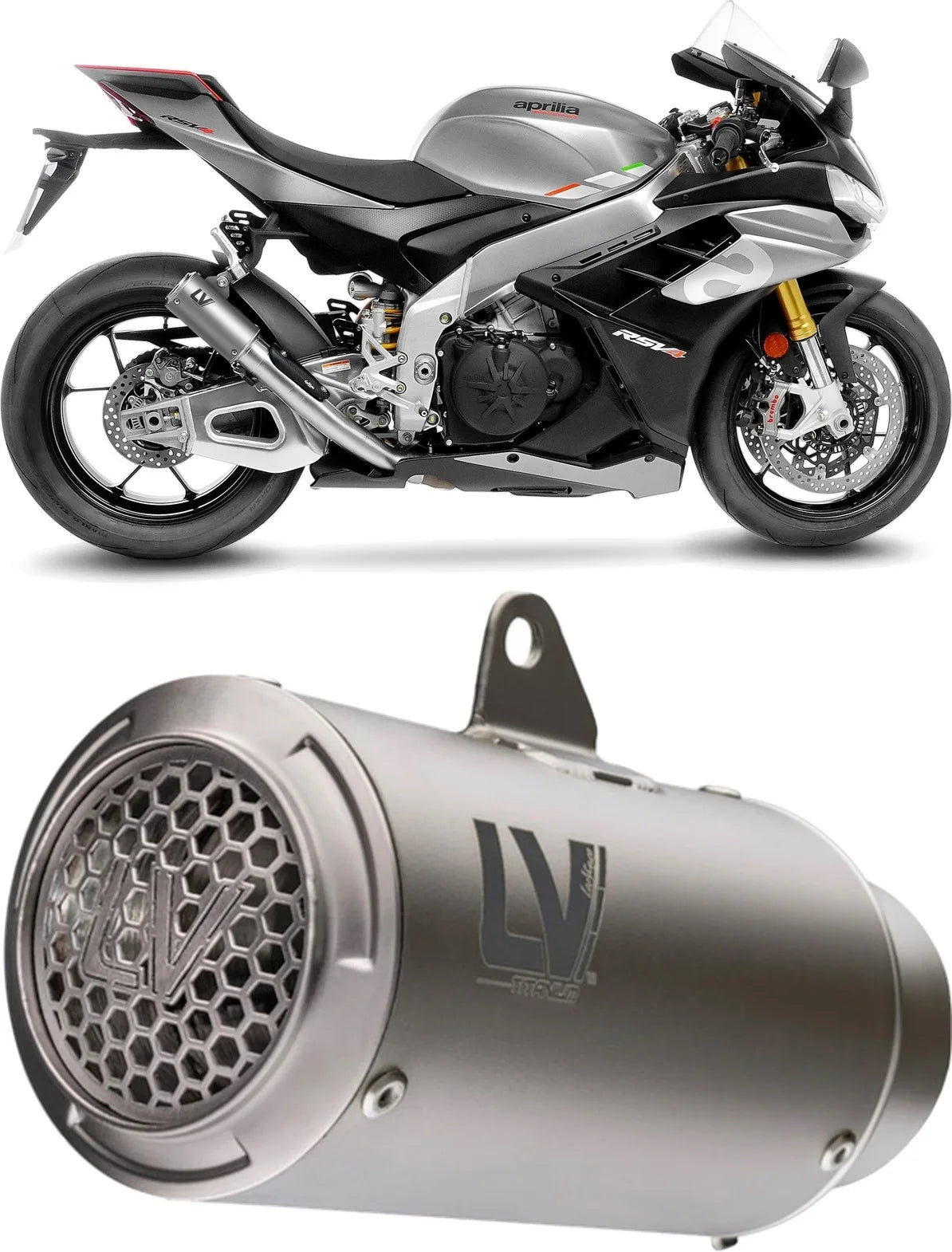 Échappement Sans Homologation Sonore Lv Corsa S Titanium Embout Acier - Leovince Compatible Avec Aprilia Rsv4 1100 Factory (2021-2024)