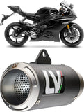 Exhaust Tip Without Sound Certification Lv Corsa Carbon Fiber Stainless Steel End Cap - Leovince Compatible With Yamaha Yzf-R6 (2006-2021)