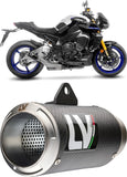 Exhaust Tip Without Sound Certification Lv Corsa Carbon Fiber Stainless Steel End Cap - Leovince Compatible With Yamaha Fz-10 - Sp (2022-2025)