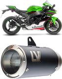 Échappement Sans Homologation Sonore Lv Corsa Acier Noir Embout Acier - Leovince Compatible Avec Kawasaki Zx 10R Ninja (2016-2020)