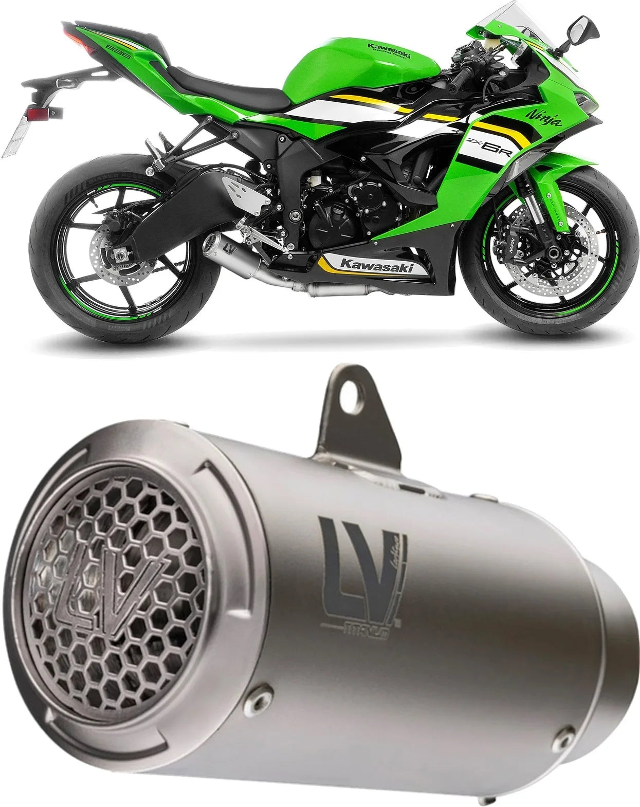 Échappement Sans Homologation Sonore Lv Corsa S Titanium Embout Acier - Leovince Compatible Avec Kawasaki Zx 6R Ninja (2024-2026)