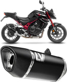 Exhaust Tip Without Sound Certification Lv-14 R Steel Black Carbon Fiber End Cap - Leovince Compatible With Honda Cb 750 Hornet (2023-2024)