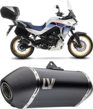Échappement Sans Homologation Sonore Lv-14 Acier Noir Embout Carbon Fiber - Leovince Compatible Avec Honda Xl 750 Transalp Urban (2025-2026)
