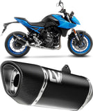 Système D'Échappement Complet Non Catalysé Et Sans Homologation Acoustique Lv-14 R Acier Noir Embout Carbon Fiber - Leovince Compatible Avec Suzuki Gsx 8S (2023-2024)