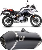 Échappement Sans Homologation Sonore Lv-14 Acier Noir Embout Carbon Fiber - Leovince Compatible Avec Bmw F 800 Gs (2024-2026)
