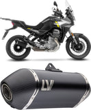 Exhaust Tip Without Sound Certification Lv-14 Steel Black Carbon Fiber End Cap - Leovince Compatible With Moto Guzzi Stelvio (2024-2026)