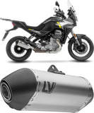 Exhaust Tip Without Sound Certification Lv-14 Titanium Carbon Fiber End Cap - Leovince Compatible With Moto Guzzi Stelvio (2024-2026)