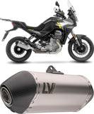 Exhaust Tip Without Sound Certification Lv-14 Stainless Steel Carbon Fiber End Cap - Leovince Compatible With Moto Guzzi Stelvio (2024-2026)