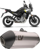 Échappement Sans Homologation Sonore Lv-14 Acier Embout Carbon Fiber - Leovince Compatible Avec Moto Guzzi Stelvio (2024-2026)
