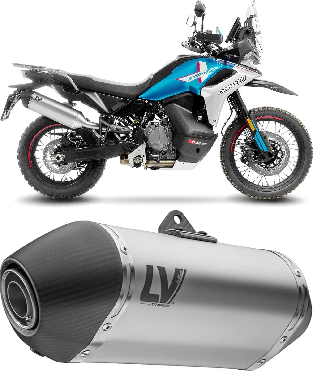 Échappement Sans Homologation Sonore Lv-14 Titanium Embout Carbon Fiber - Leovince Compatible Avec Cfmoto Ibex 800 E (2025-2026)