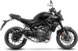Exhaust Tip Without Sound Certification Lv-14 R Steel Black Carbon Fiber End Cap - Leovince Compatible With Yamaha Mt-07 (2021-2024)