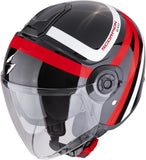 Casque Urban Pour Moto Scorpion Exo Exo-City Ii Polycarbonate Noir Rouge Riva Taille M