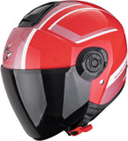 Casque Urban Pour Moto Scorpion Exo Exo-City Ii Polycarbonate Rouge Argent Cosmos Taille M