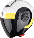 Casque Urban Pour Moto Scorpion Exo Exo-City Ii Polycarbonate Blanc Noir Jaune Sheer Taille Xs