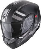 Casque Modulable Pour Moto Scorpion Exo Exo-930 Evo Polycarbonate Noir Mat Argent Ardens Taille Xl