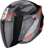 Casque Urban Pour Moto Scorpion Exo Exo-230 Polycarbonate Noir Métallisé Rouge Loop Taille L