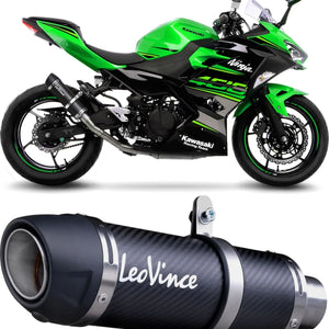 Échappement Sans Homologation Sonore Gp Corsa Evo Carbon Fiber - Leovince Compatible Avec Kawasaki Ninja 500 - Se (2024-2026)