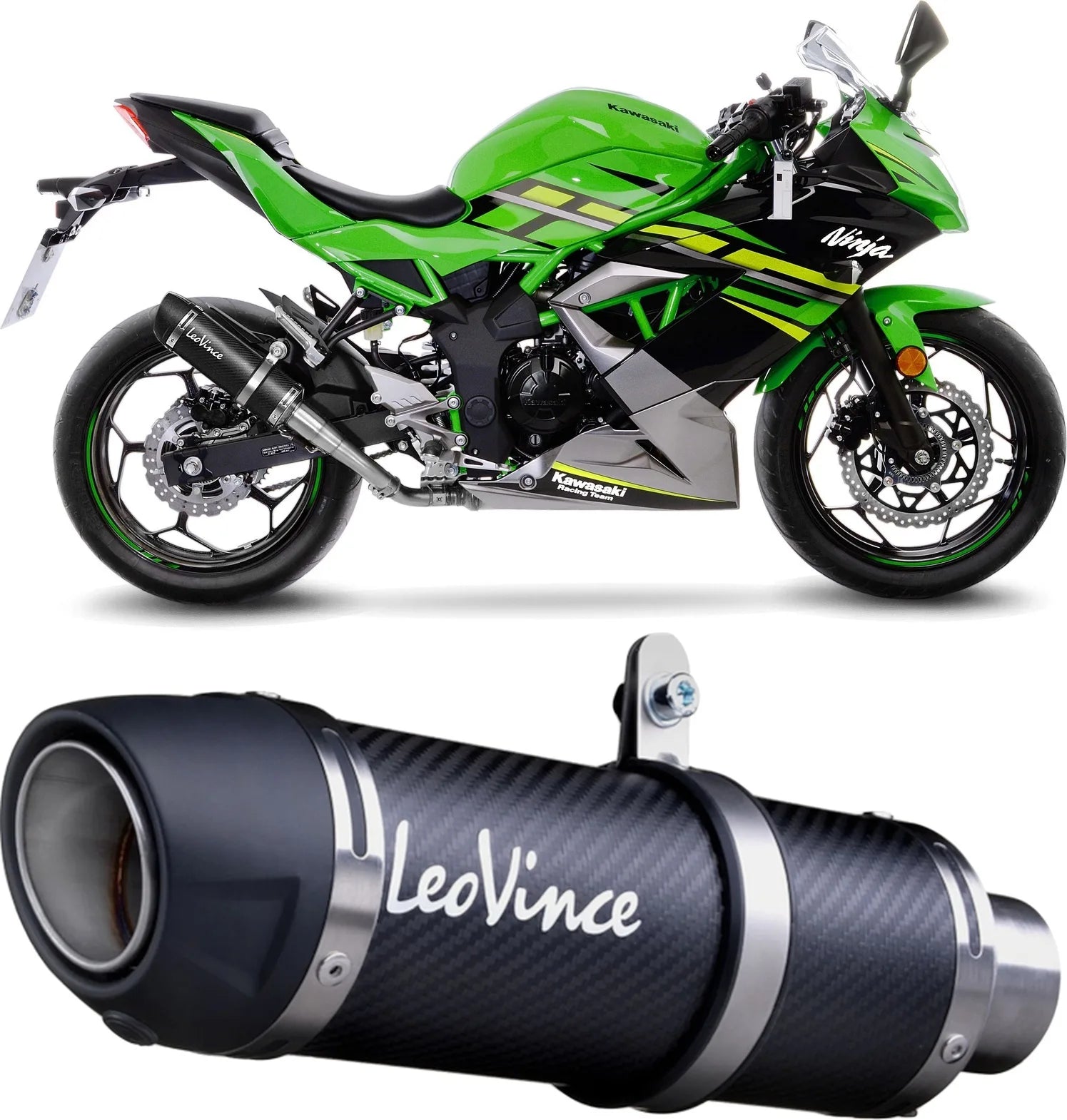 Échappement Sans Homologation Sonore Gp Corsa Evo Carbon Fiber - Leovince Compatible Avec Kawasaki Ninja 125 (2019-2024)