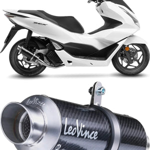 Système D'Échappement Complet Non Catalysé Et Sans Homologation Acoustique Gp Corsa Carbon Fiber - Leovince Compatible Avec Honda Pcx 125 (2021-2024)