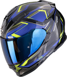 Full-Face Motorcycle Helmet Scorpion Exo Exo-491 Polycarbonate Black Blue Zumo Size Xxl