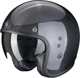Casque Urban Pour Moto Scorpion Exo Belfast Evo Carbon Carbon Fiber Noir Solid Taille Xxl