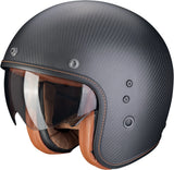 Casque Urban Pour Moto Scorpion Exo Belfast Evo Carbon Carbon Fiber Noir Mat Solid Taille Xxl