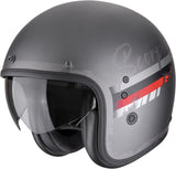 Casque Urban Pour Moto Scorpion Exo Belfast Evo Ultra Tct Argent Mat Rouge Adonis Taille L