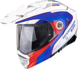 Casque Intégral Pour Moto Scorpion Exo Adx-2 Polycarbonate Blanc Rouge Bleu Kamps Taille L