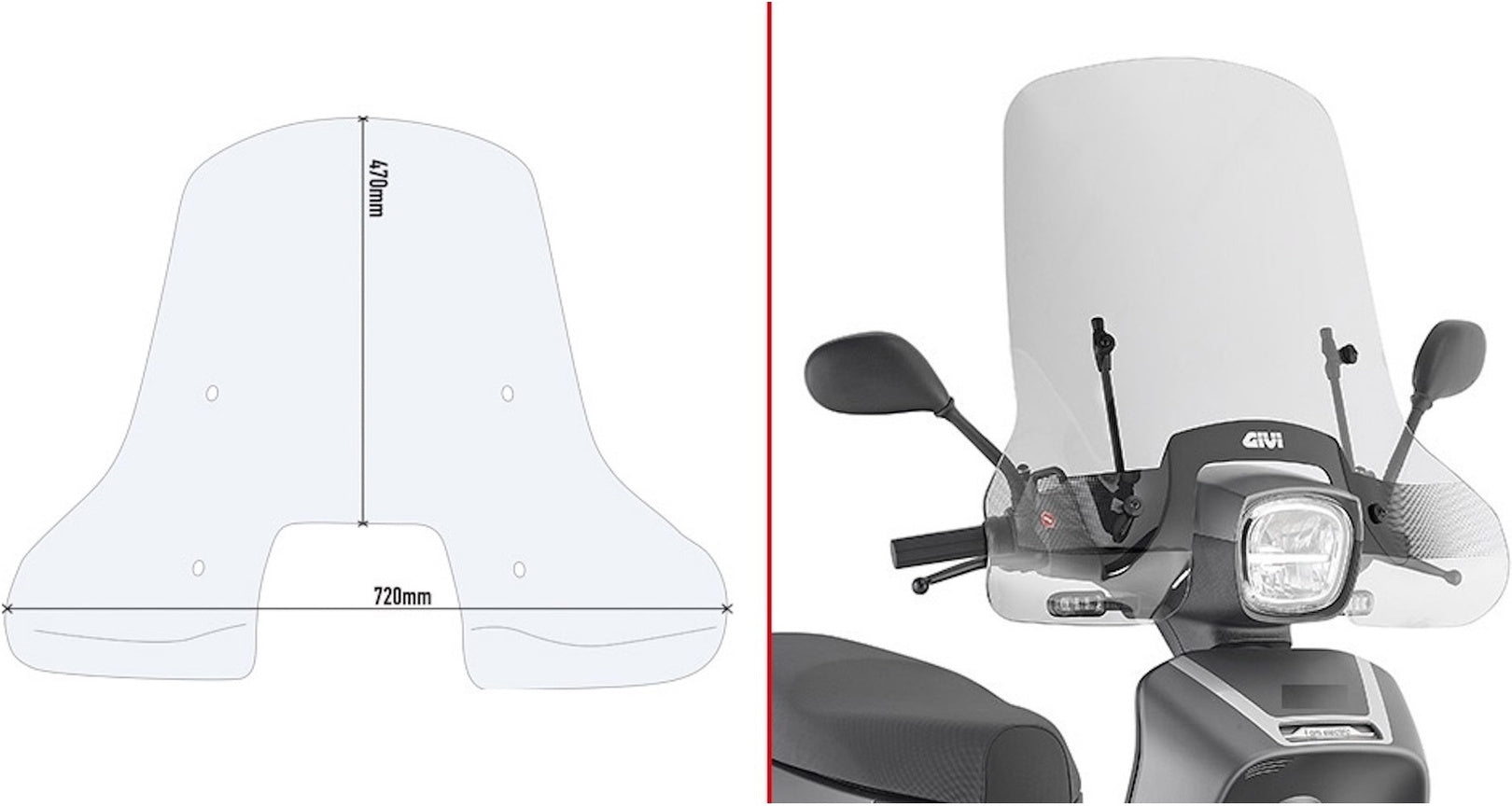 Transparent Wind-Screen - Givi Compatible With Askoll Ngs1 Ngs2 (2020-2024)