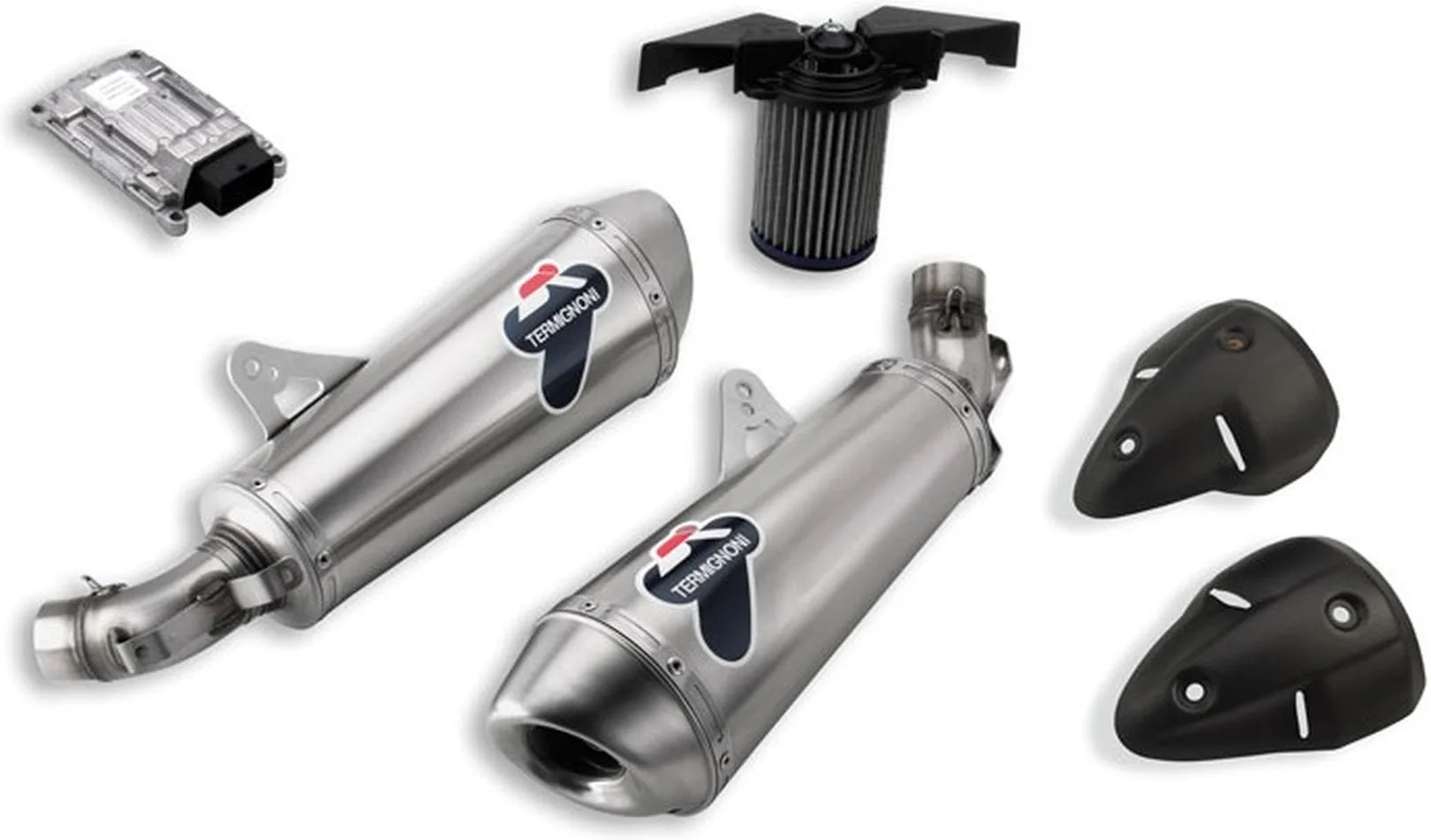 Double Sortie D'Échappement Homologuée Au Niveau Sonore Titanium - Termignoni Compatible Avec Ducati Monster 696