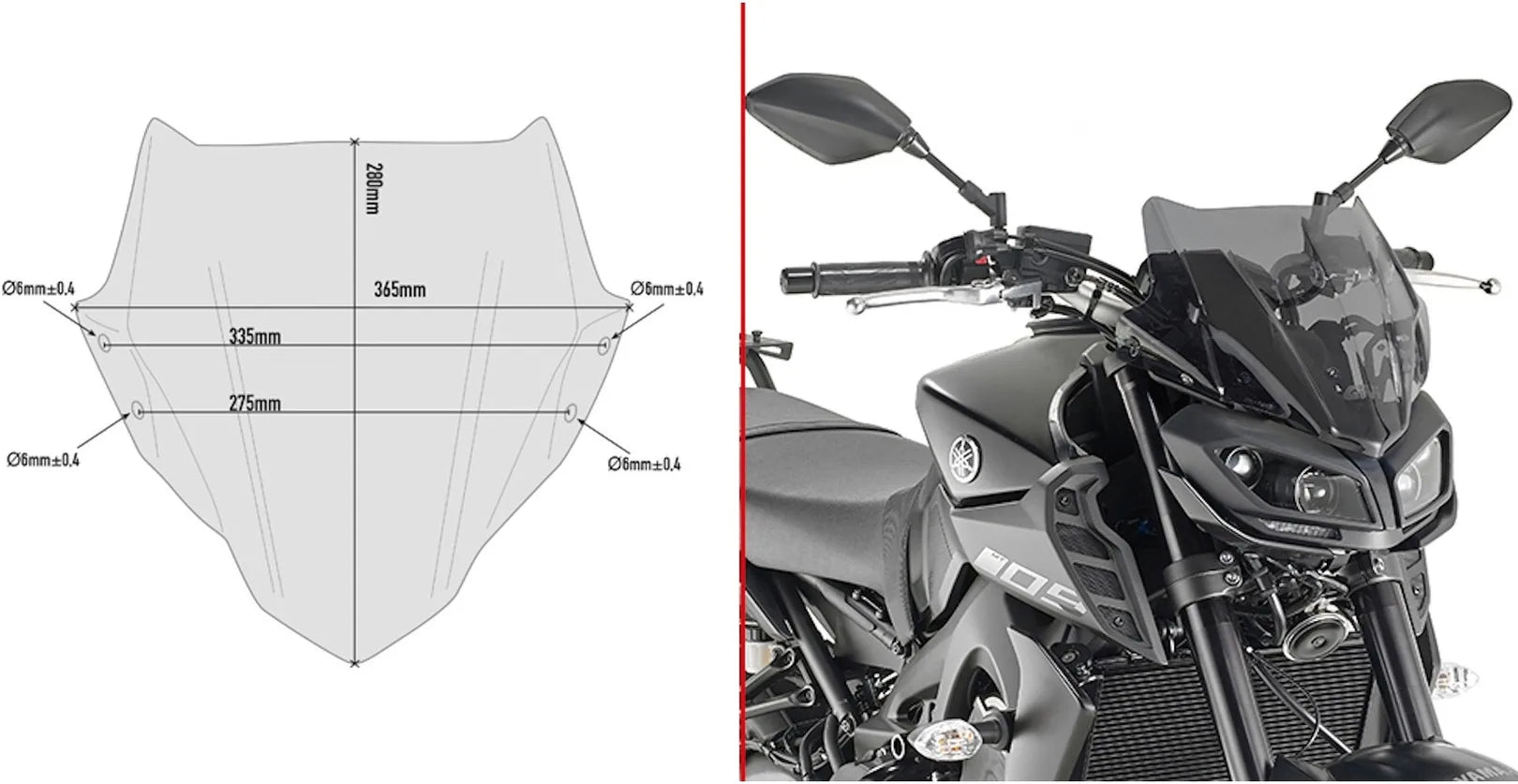 Bulle Fumée - Givi Compatible Avec Yamaha Mt-09 (2017-2020)